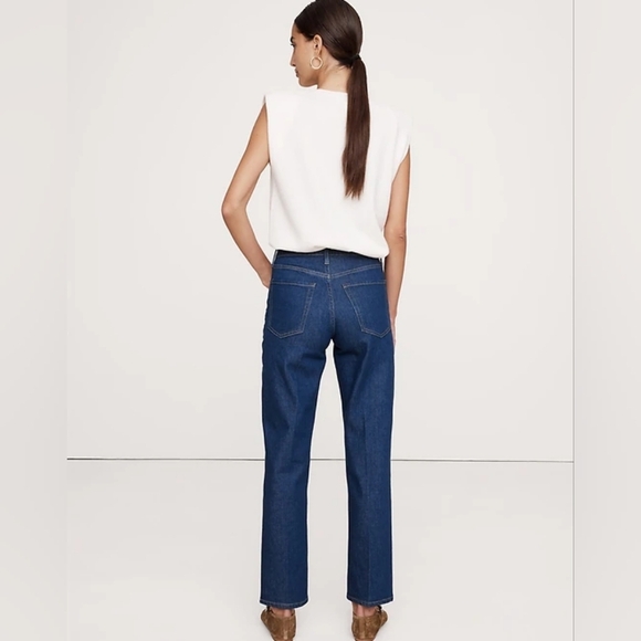 NWT Banana Republic Button Fly Straight J High Rise Blue Jeans Women's  Size 27 - Picture 3 of 12